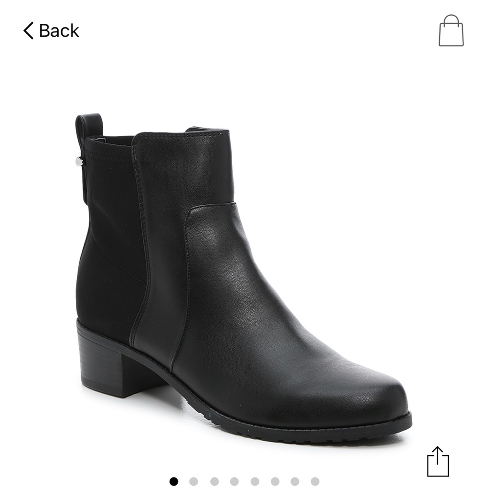 Black block heel booties